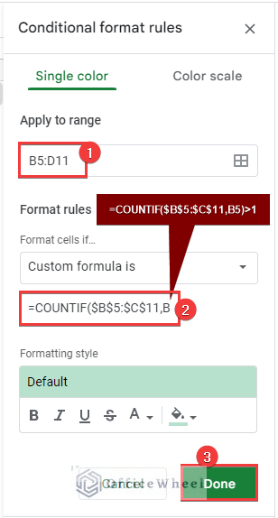 Highlight Duplicates in Multiple Columns